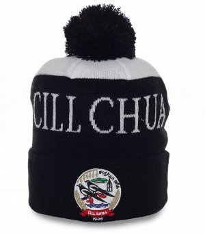 Шапка Фирменная мужская шапка Cill Chua - черно-белая модель с помпоном на каждый день. Будет тепло! №219 ОСТАТКИ СЛАДКИ!!!!