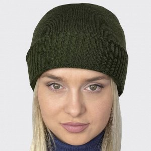 Шапка Тёмно-оливковая женская шапка №22