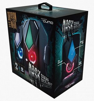 Колонки  Активные Qumo Mask AS004, 10 ВТ, 2,0, объемное звучание, RGB подсветка, USB+Jack 3,5мм