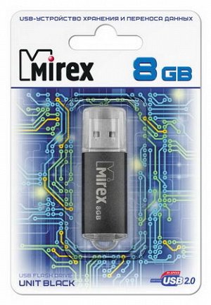USB2.0 FlashDrives 8Gb Mirex UNIT BLACK