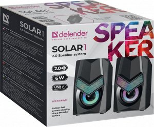 Колонки Defender Solar 1 ,6ВТ,  2.0 питание от USB