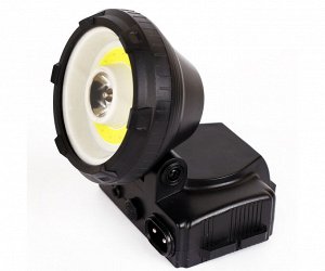 Фонарь  Ultra Flash  LED 5368 (налобн аккум 220В,черный,1Ватт LED+ 1,5Вт COB, 2реж,пласт,бокс)