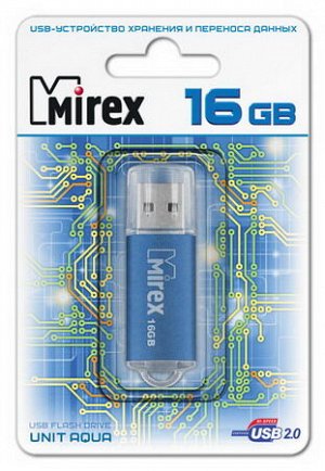 USB2.0 FlashDrives16Gb Mirex UNIT AQUA
