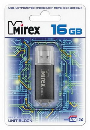 USB2.0 FlashDrives16Gb Mirex UNIT BLACK