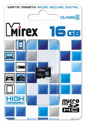 Пам.MicroSDHC,16Gb Mirex (Class 4) без переходника
