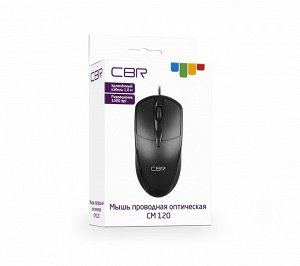 Мышь CBR CM 120 Black, проводн, оптич, USB, 1000 dpi, 3 кнопки и колесо прокрутки, длина каб