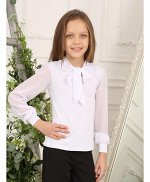 Белый джемпер(блузка) для девочки с шифоном Цвет: белый