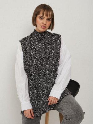Жилет женский 7222-14076   08 чёрно-белый
