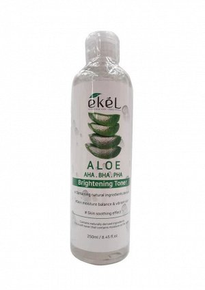 [EKEL] Тонер с экстрактом Алоэ для сияния кожи с AHA-BHA-PHA кислотами, Brightening Toner Aloe,250мл