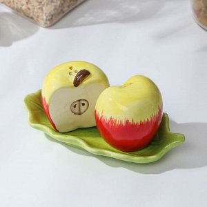 Набор для специй «Наливное яблочко», 2 шт: солонка и перечница, на подставке
