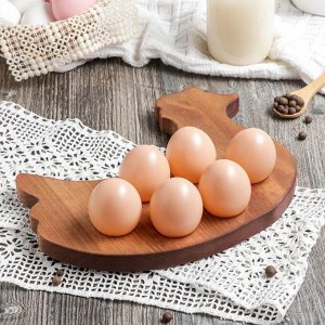 Подставка для яиц Adelica «Ряба», 6 отделений, 20x25x1,8 см, массив берёзы