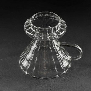 Воронка-дриппер стеклянная для заваривания кофе «Пуровер», V60, 11,7?10 см