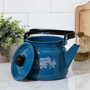 Чайник, 2,3 л, эмалированная крышка, цвет синий