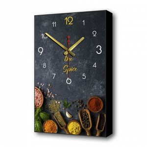 Часы-картина настенные, для кухни, "Специи", плавный ход, 57 х 35 х 4 см