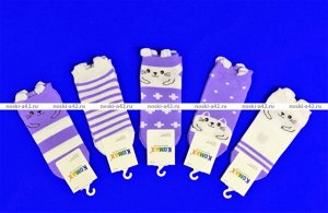 KOMAX  носки детские укороченные Мордочки с "ушками" для девочек