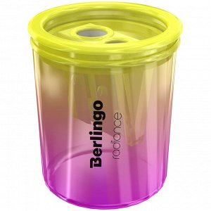 Точилка пластиковая Berlingo ""Radiance"", с контейнером, 2 отверстия, ассорти