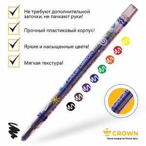 Карандаши восковые Crown ""ArtStory"", 08цв., выкручивающийся стержень, ПВХ, европодвес