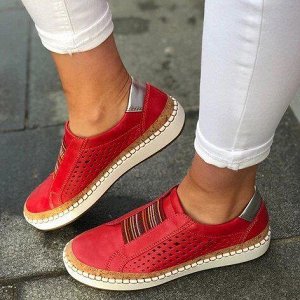 Женские кроссовки без шнурков, цвет красный