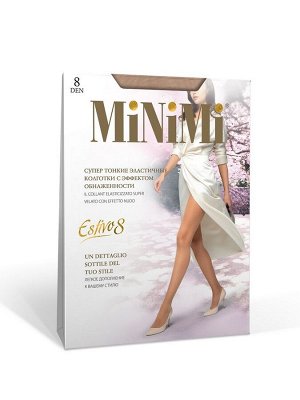 MINIMI ESTIVO 8 колготки женские ультратонкие прозрачные, однородные, с прозрачным мыском