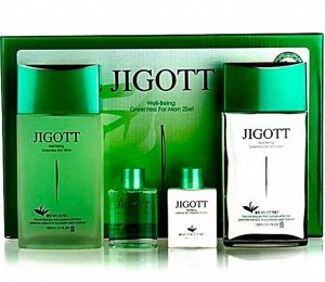 Jigott Бьюти-набор для  мужчин с экстрактом Зелёного чая Well-Being Green Tea Homme Skin 2Set, 150мл*2шт, 30мл*2шт