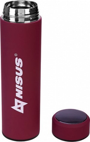 Термос N.TM-049-R 450ML с термодатчиком красный NISUS
