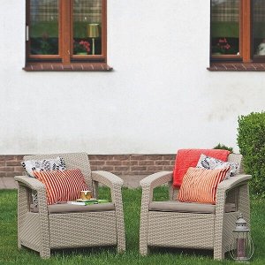 Кресла садовые CORFU II DUO cappuccino