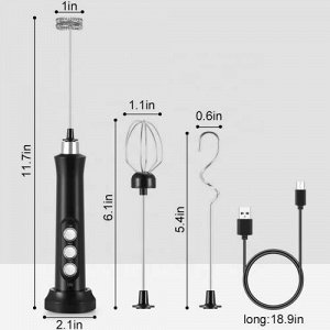Портативный погружной USB блендер для кофе, молока, яиц 3 в 1