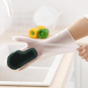 Волшебные силиконовые перчатки для мытья посуды 2 шт