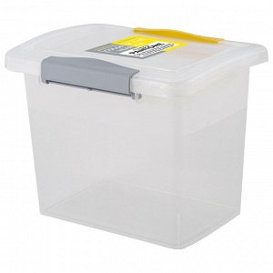 Ящик для хранения Laconic mini пластиковый прозрачный с защелками 1,6 л BQ2491ЖТСЕР желтый/серый