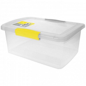 Ящик для хранения Laconic пластиковый прозрачный с защелками 9 л BQ2513ЖТСЕР желтый/серый