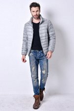 Ультралегкая мужская куртка, цвет серый металлик