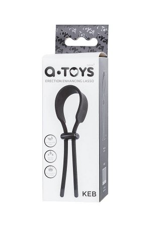Лассо на пенис A-toys by TOYFA Keb, силикон, черное, 14 см