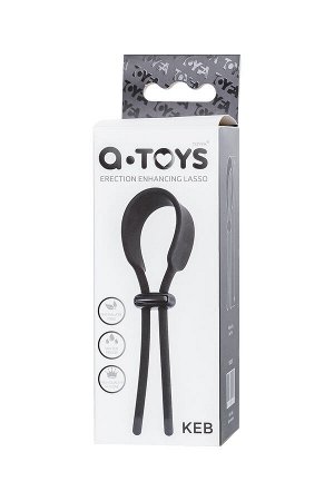 Лассо на пенис A-Toys by TOYFA Keb, силикон, черный, 14 см