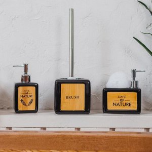 Дозатор для моющего средства SAVANNA «Природа», 450 мл, с подставкой для губки, чёрный