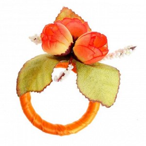 Кольцо для салфеток «Букет», цвет оранжевый