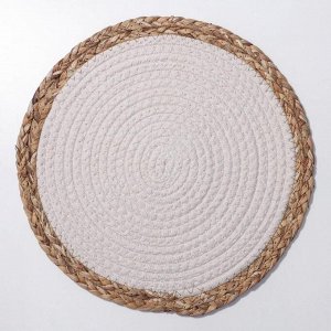Салфетка плетёная Доляна «Мэг», 30?30 см, цвет белый