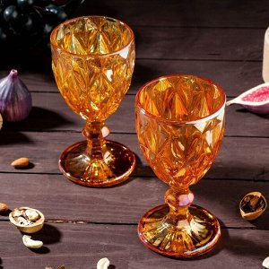 Набор бокалов стеклянных Magistro «Круиз», 250 мл, 8?15,3 см, 2 шт, цвет янтарный