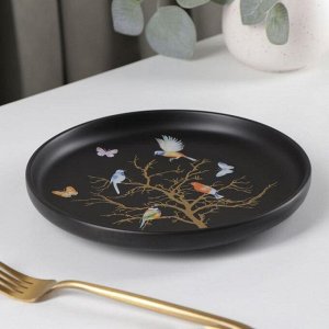 Тарелка пирожковая «Колибри», 19,5x2 см, цвет черный