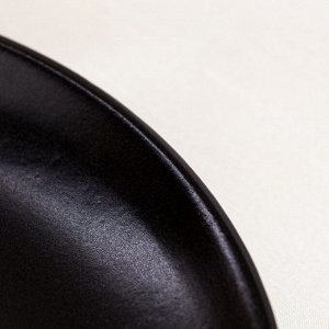 Тарелка "Круг", плоская, матово-черная, 23.5 см