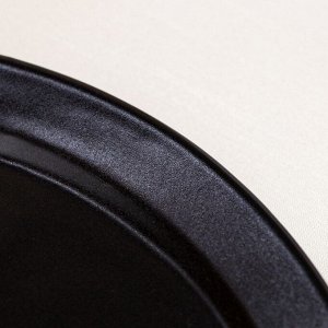 Тарелка "Плоская", с бортом, матово-черная, 25.5 см