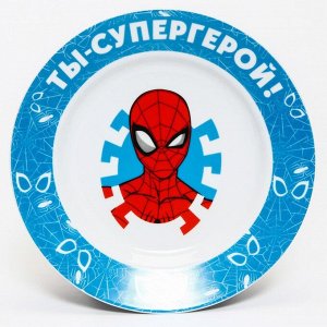 Набор посуды «Ты - супергерой», 3 предмета: тарелка Ø 16,5 см, миска Ø 14 см, кружка 250 мл, Человек-паук