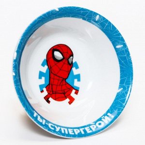 Набор посуды «Ты - супергерой», 3 предмета: тарелка ? 16,5 см, миска ? 14 см, кружка 250 мл, Человек-паук