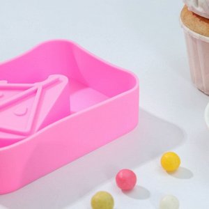 Форма для мороженого «Арбузная долька», 14x7,5x2,5 см, цвет розовый