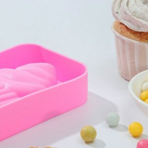 Форма для мороженого «Капкейк», 14x7,5x2,5 см, цвет розовый