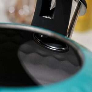 Чайник со свистком Magistro Glow, 3 л, индукция, ручка soft-touch, цвет голубой