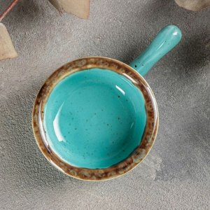 Кокотница с ручкой Turquoise, 6?6 см, цвет бирюзовый