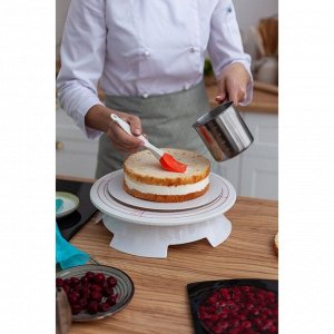 СИМА-ЛЕНД Подставка для торта вращающаяся, 30,5?8 см, с рычагом-блокиратором вращения,с разлиновкой
