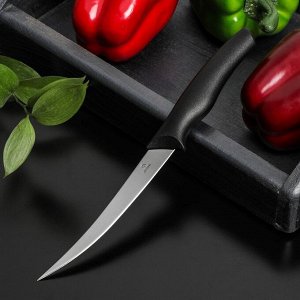 Нож Доляна «Грайм» для томатов, лезвие 11,5 см, цвет чёрный