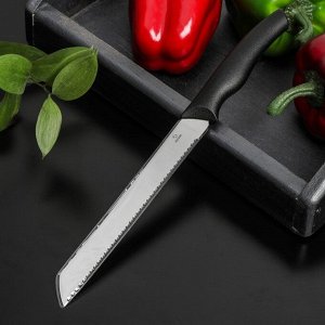 Нож Доляна «Грайм» для хлеба, лезвие 17,5 см, цвет чёрный