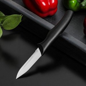 Нож Доляна «Грайм» овощной, лезвие 7,5 см, цвет чёрный
